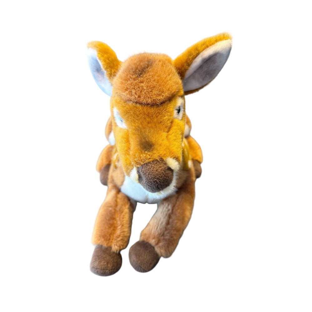FAO Schwarz Plush Deer Fawn Spotted Brown White Stuffed Animal Realistic Toy - Picture 2 of 7